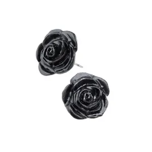 Black Rose Stud Earrings