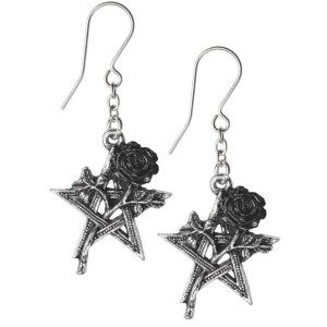 Ruah Vered Pentacle Rose Gothic Earrings