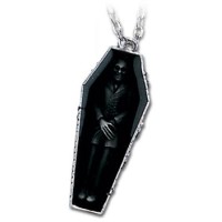 Nosferatus Rest Vampire Coffin Pewter Necklace