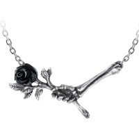 Love Never Dies Black Rose Necklace