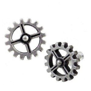 Industrilobe Steampunk Gear Earring Pair