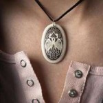 Birds Celtic Porcelain Oval Necklace