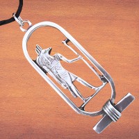 Anubis Cartouche Pewter Necklace