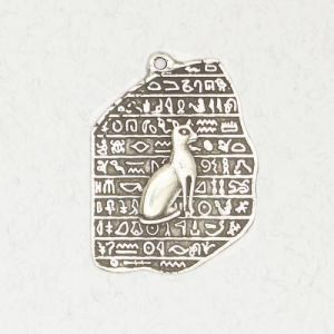 Bastet Egyptian Hieroglyphic Tablet Pewter Necklace