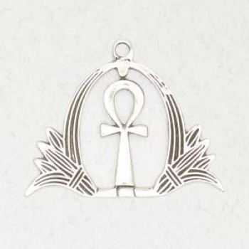 Ankh and Lotus Pewter Egyptian Necklace