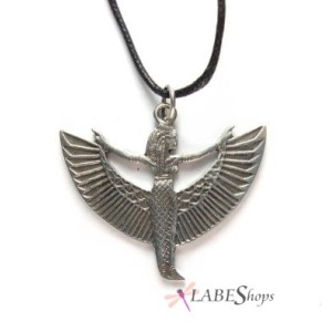 Winged Isis Pewter Pendant