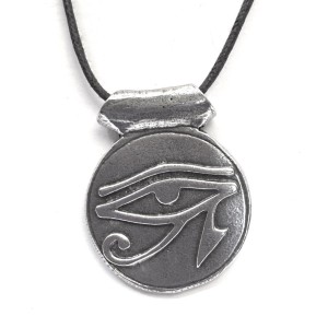 Eye of Horus Disk Pewter Necklace