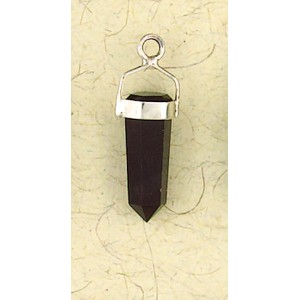 Black Onyx Sterling Silver Banded Pendant