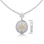 Chinese Mystic Knot Silver & Gold Necklace