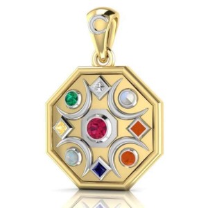 Chandra Moon Gemstone Gold Plated Pendant