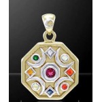 Chandra Moon Gemstone Gold Plated Pendant