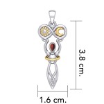 Celtic Goddess of Infinite Universe Pendant with Garnet