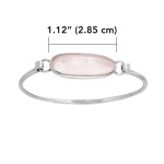 Oval Pink Shell Cabochon Silver Bracelet