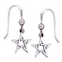 Pentacle Dangle Earrings in Sterling Silver