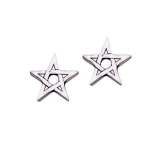 Pentagram Stud Earrings in Sterling Silver