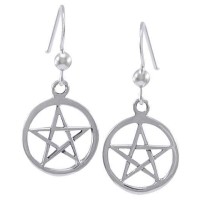 Sterling Silver Pentacle Earrings