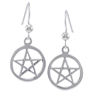 Sterling Silver Pentacle Earrings