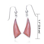 Trillion Pink Shell Cabochon Convex Earrings