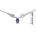 Celtic Knotwork Spiral Amethyst Necklace