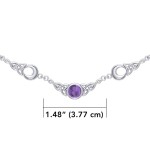 Magick Moon Silver Necklace with Amethyst Gem