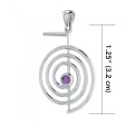 Cho Ku Ray Reiki Silver Pendant with Amethyst Gem