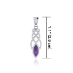 Contemporary Celtic Knotwork Pendant with Amethyst