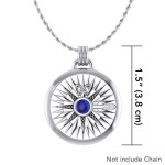 Celtic Knots Compass Rose Pendant with Sapphire