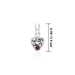 Celtic Knotwork Heart Pendant with Garnet Birthstone