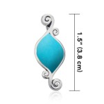 Organic Form Inlay Turquoise Pendant