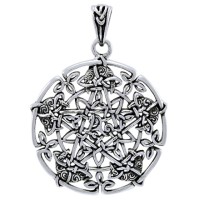 Intricate Knotwork Pentacle Pendant in Sterling Silver