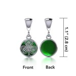 Celtic Knotwork Emerald Shamrock Flip Pendant