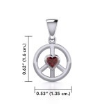 Peace Pendant with Garnet Heart