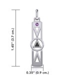 Modern Recovery Silver Pendant with Amethyst