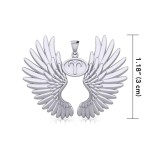 Guardian Angel Wings Pendant with Aries Zodiac Sign 