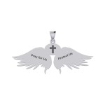 Guardian Angel Wings Pendant with Capricorn Zodiac Sign 