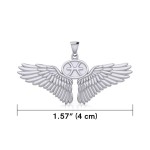 Guardian Angel Wings Pendant with Pisces Zodiac Sign 