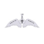 Guardian Angel Wings Pendant with Gemini Zodiac Sign 