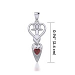 Goddess with Garnet Heart Pendant