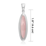 Elongated Oval Pink Shell Cabochon Pendant