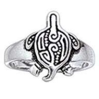 Aboriginal Turtle Silver Toe Ring