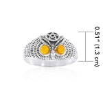 Owl with Amber Eyes and Star Ring