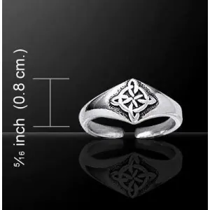 Celtic Four Point Quaternary Knot Silver Toe Ring