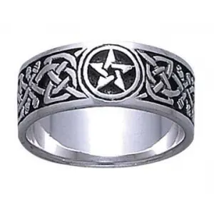 Celtic Knot Pentacle Band Ring