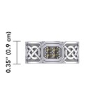 Celtic Knotwork Silver Band Ring with Marcasite Gemstones