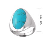 Inlaid Turquoise Silver Ring 