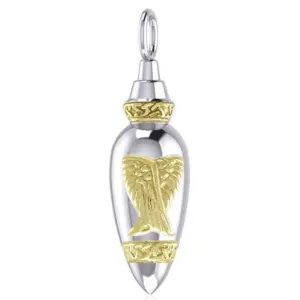 Angel Wings Silver and Gold Bottle Pendant