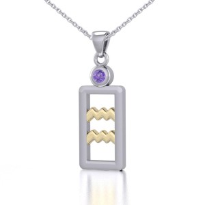 Aquarius Pendant with Amethyst Jewelry Set