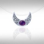 Blue Moon Silver Pendant with Amethyst