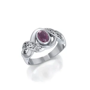 Bold Filigree Ring with Ruby Gem