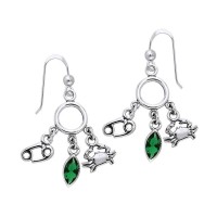 Cancer Astrology Earrings with Gems